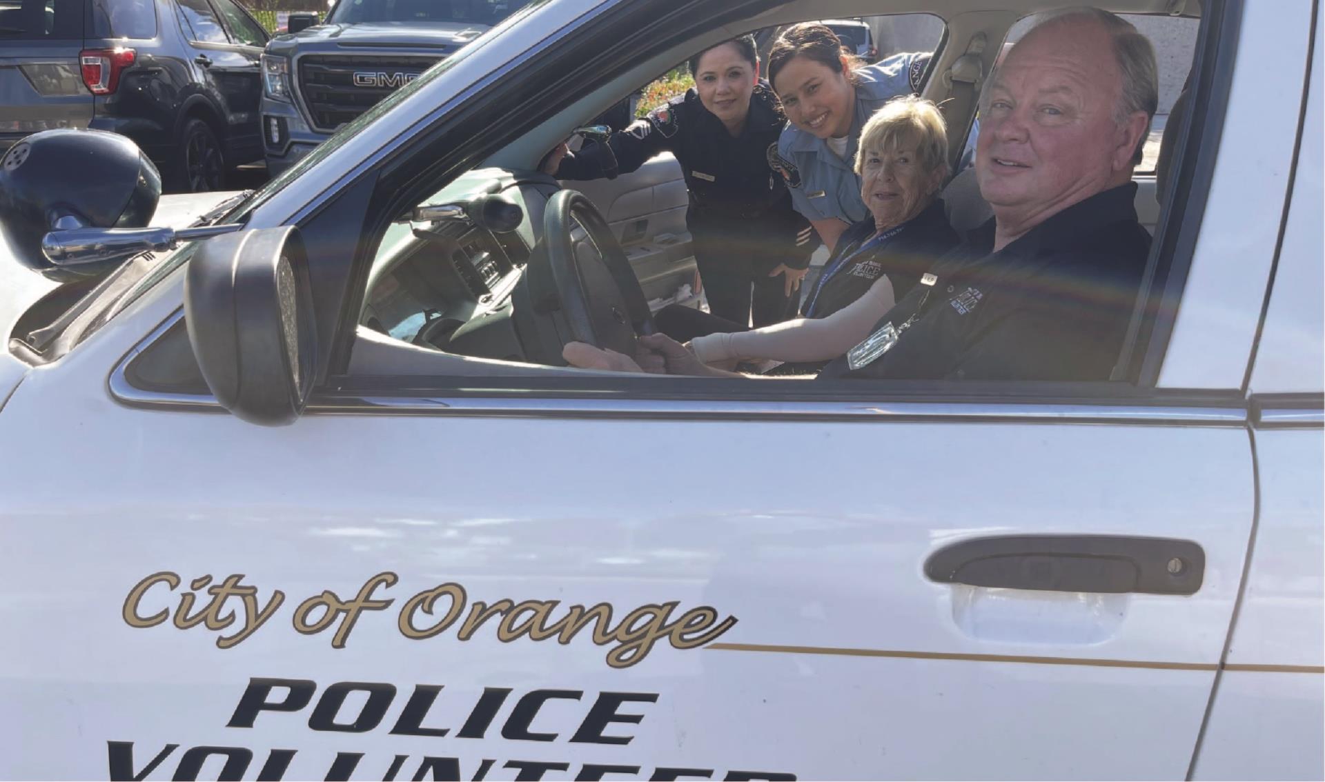 Volunteers in volunteer vehicle